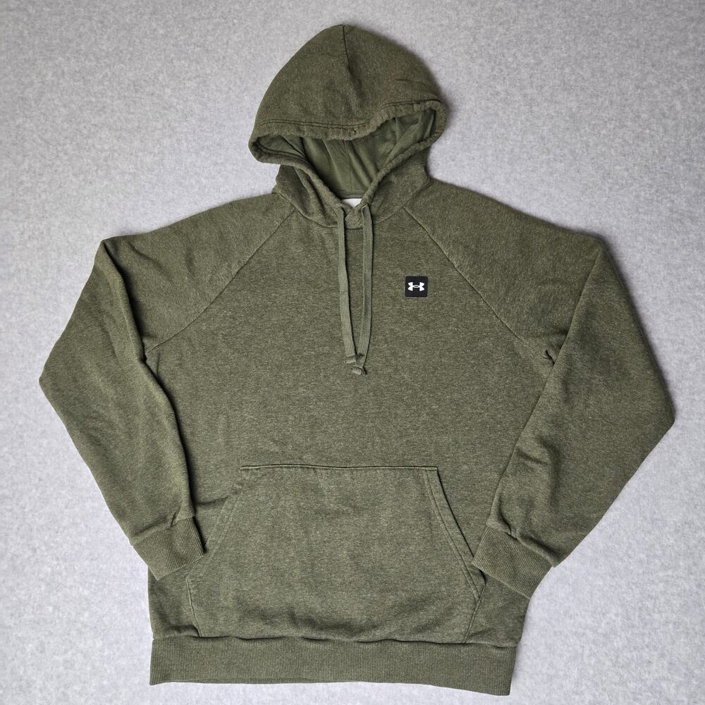 Under Armour Men's Loose Olive Green Logo Hoodie Sweatshirt - Size S